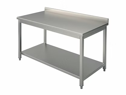 Table de travail bords droits en inox alimentaire